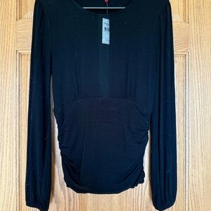 Elegant Black Long Sleeve Women's Top